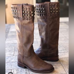 Sendra Brown Leather Pull On Mid Calf Boots Size 8
